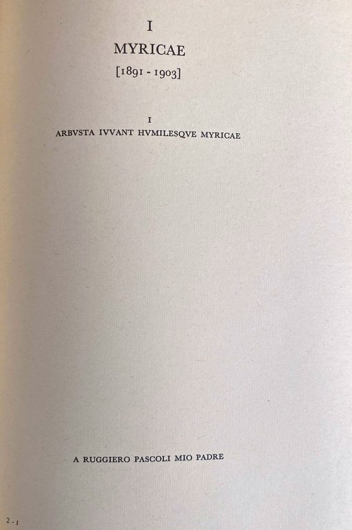 POESIE. CON UN AVVERTIMENTO DI ANTONIO BALDINI. SEZIONE PRIMA, SECONDA …