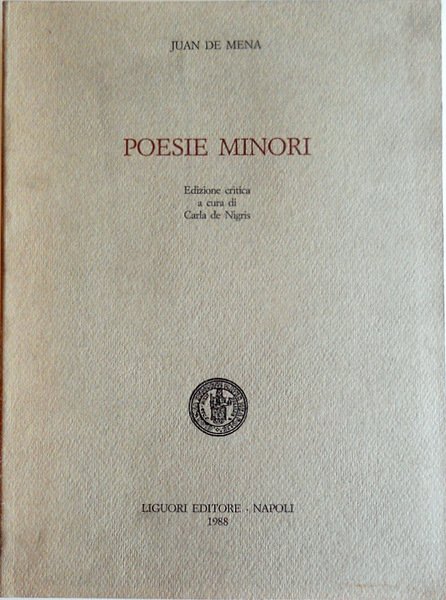 POESIE MINORI. A CURA DI CARLA DE NIGRIS