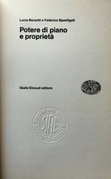 POTERE DI PIANO E PROPRIETÀ