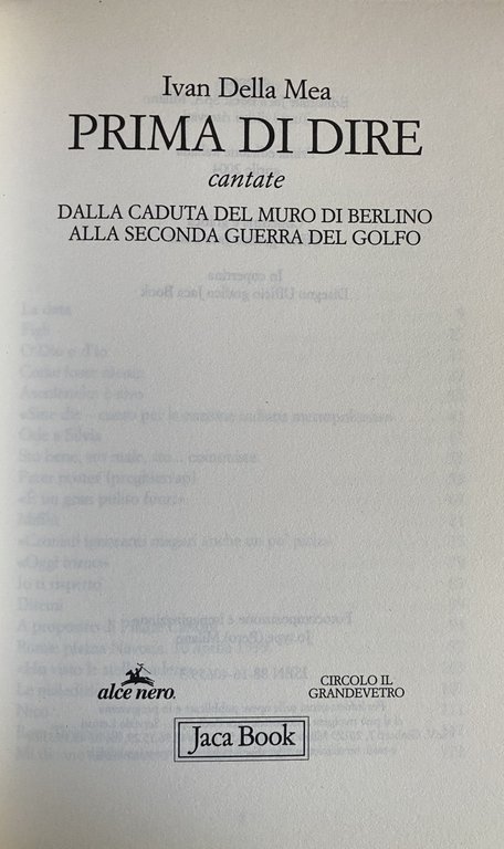 PRIMA DI DIRE CANTATE. DALLA CADUTA DEL MURO DI BERLINO …