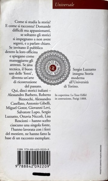 PRIMA LEZIONE DI METODO STORICO. A CURA DI SERGIO LUZZATTO