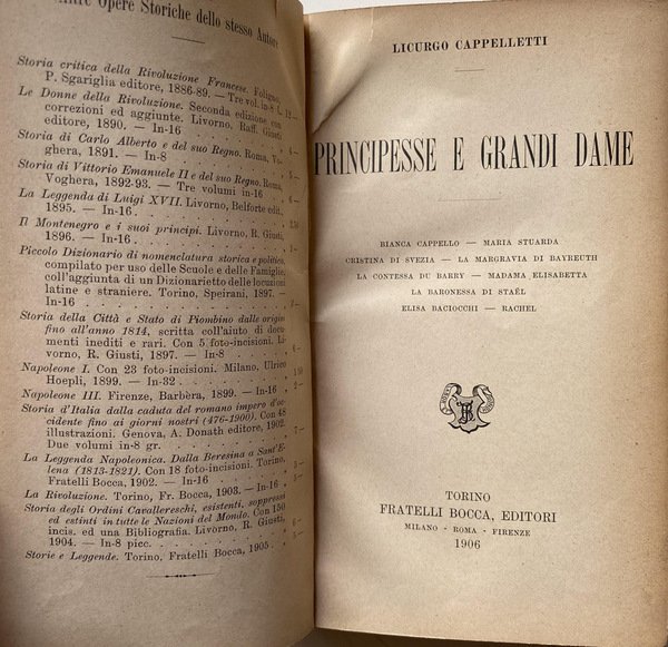 PRINCIPESSE E GRANDI DAME: BIANCA CAPPELLO, MARIA STUARDA, CRISTINA DI …