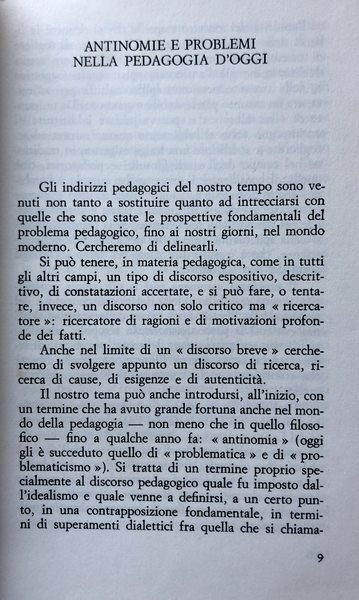 PROBLEMATICHE ATTUALI DELLA PEDAGOGIA E LINEAMENTI DI PEDAGOGIA SOCIALE