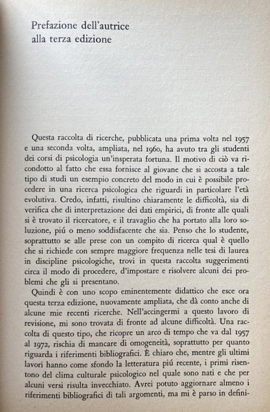 PROBLEMI DI PSICOLOGIA INFANTILE: RICERCHE SPERIMENTALI (TERZA EDIZIONE AMPLIATA)