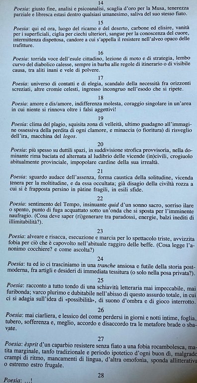PROGETTO DI CURVA E DI VOLO. CENTO (E PIÙ) POETI …