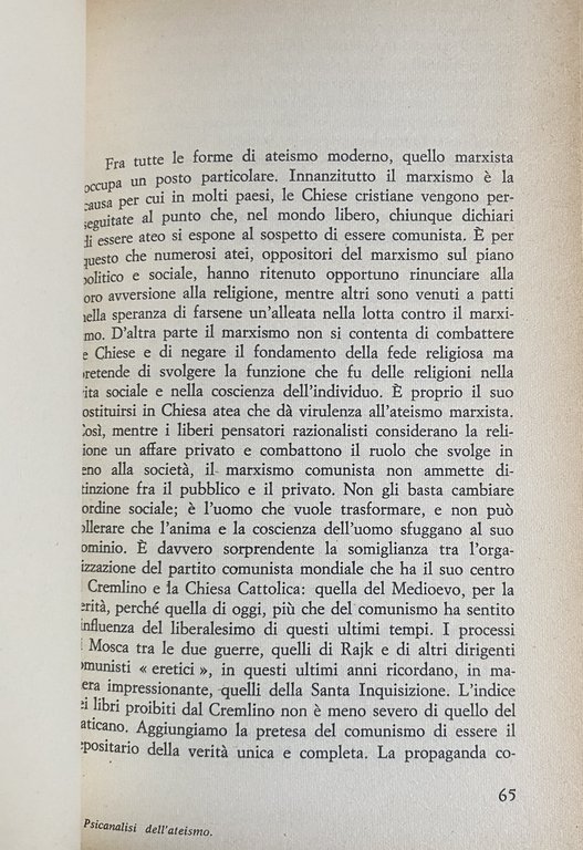 PSICANALISI DELL'ATEISMO MODERNO