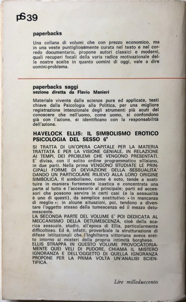 PSICOLOGIA DEL SESSO. VOLUME 6: SIMBOLISMO EROTICO