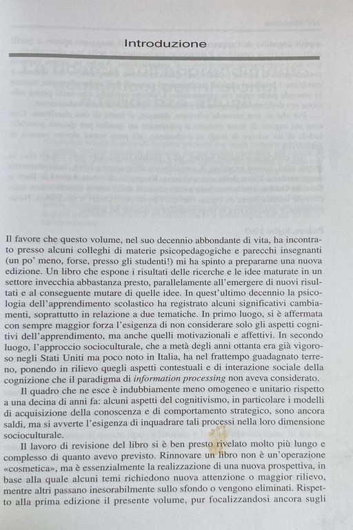 PSICOLOGIA DELL'APPRENDIMENTO SCOLASTICO. ASPETTI COGNITIVI E MOTIVAZIONALI