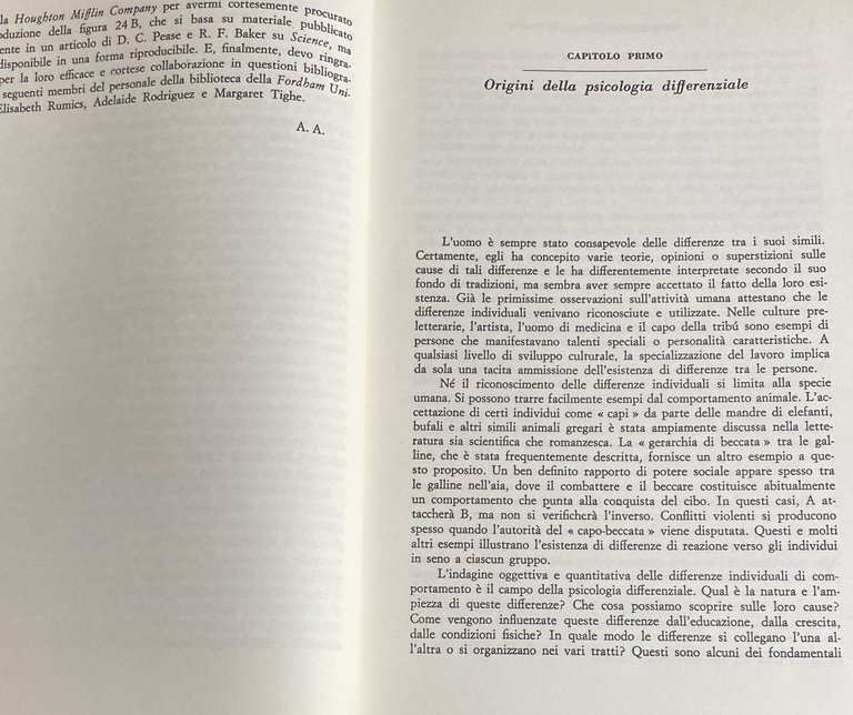 PSICOLOGIA DIFFERENZIALE. DIFFERENZE DI COMPORTAMENTO INDIVIDUALI E DI GRUPPO