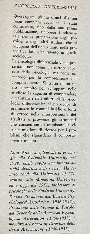 PSICOLOGIA DIFFERENZIALE. DIFFERENZE DI COMPORTAMENTO INDIVIDUALI E DI GRUPPO