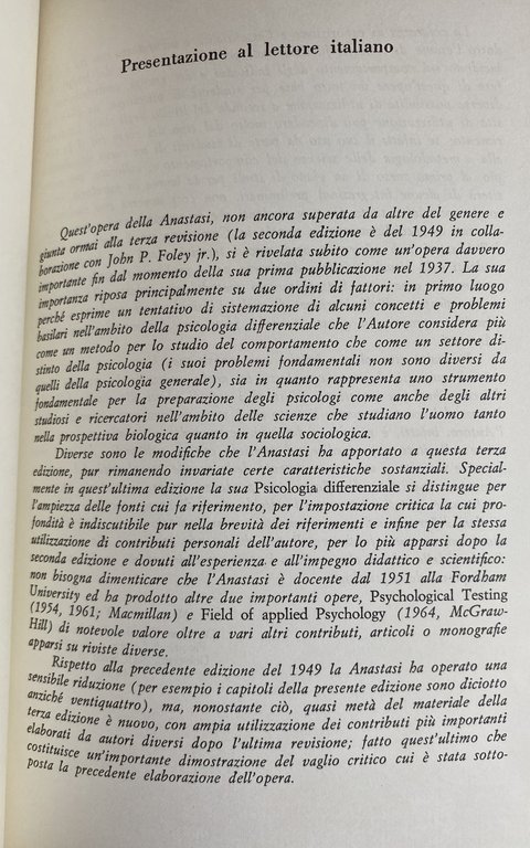 PSICOLOGIA DIFFERENZIALE. DIFFERENZE DI COMPORTAMENTO INDIVIDUALI E DI GRUPPO