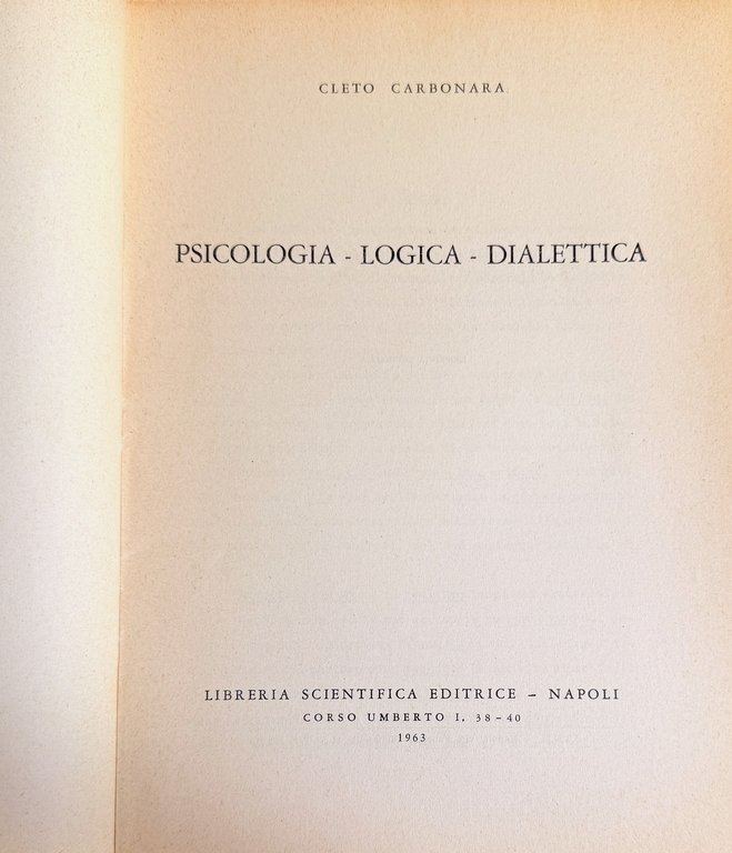 PSICOLOGIA. LOGICA. DIALETTICA. | Immagine Gallery 5