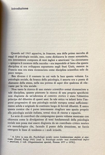 PSICOLOGIA SOCIALE. A CURA DI EUGENIA SCABINI