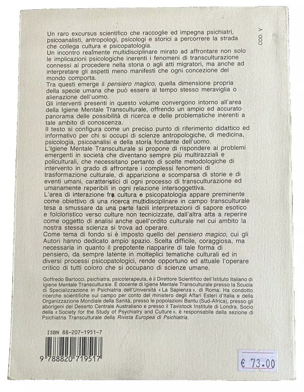 PSICOPATOLOGIA CULTURA E PENSIERO MAGICO