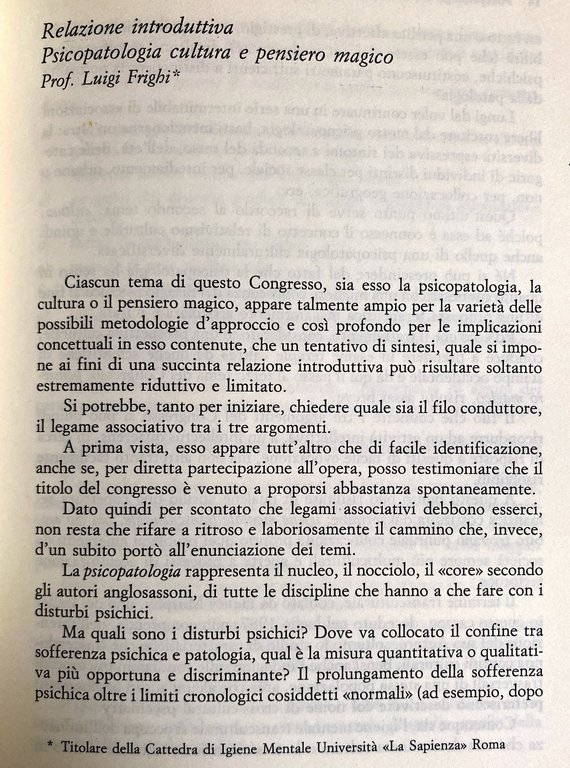 PSICOPATOLOGIA CULTURA E PENSIERO MAGICO