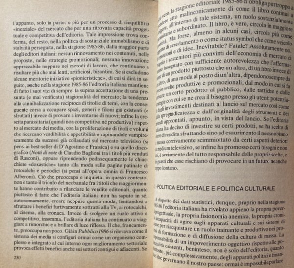 PUBBLICO 1987. PRODUZIONE LETTERARIA E MERCATO CULTURALE. A CURA DI …