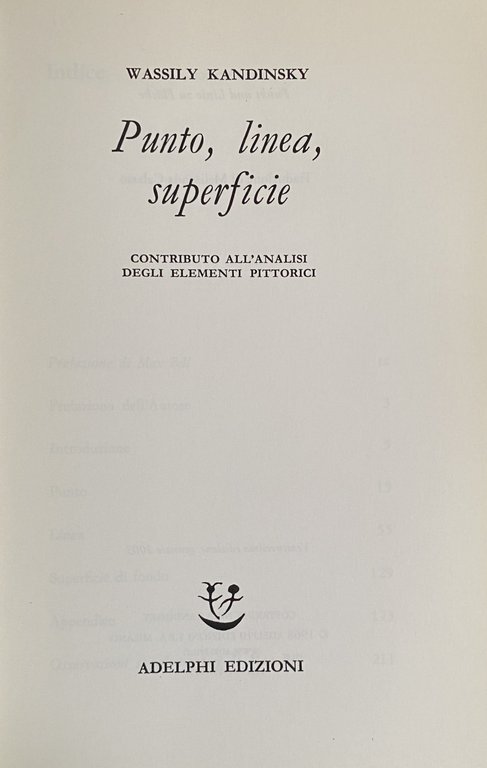 PUNTO, LINEA, SUPERFICIE. CONTRIBUTO ALL'ANALISI DEGLI ELEMENTI PITTORICI