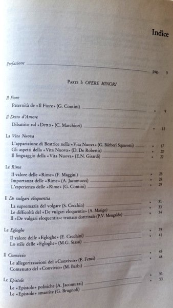 QUESTIONI DI CRITICA DANTESCA: DALLE OPERE MINORI ALLA DIVINA COMMEDIA