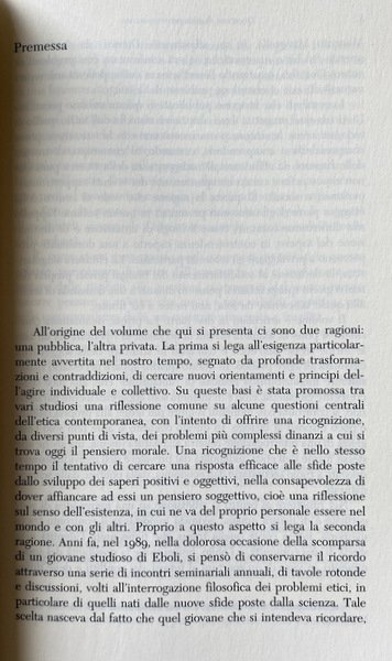 QUESTIONI DI ETICA CONTEMPORANEA. A CURA DI STEFANIA ACHELLA, GIUSEPPE …