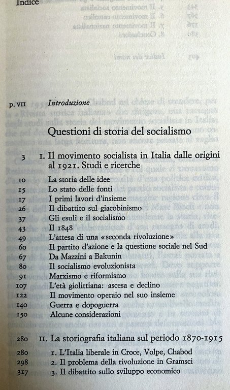 QUESTIONI DI STORIA DEL SOCIALISMO