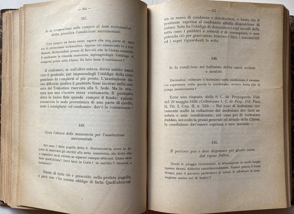 QUISTIONI TEOLOGICO-MORALI DI MATERIE RIGUARDANTI SPECIALMENTE I NOSTRI TEMPI