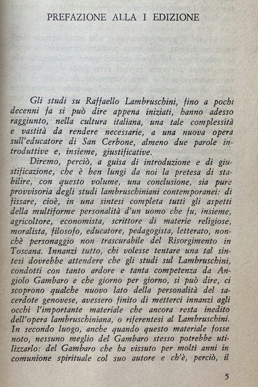 RAFFAELLO LAMBRUSCHINI E LA PEDAGOGIA ITALIANA DELL'OTTOCENTO