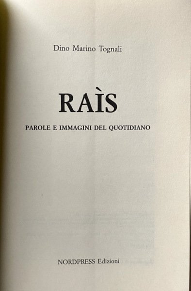 RAÌS. PAROLE E IMMAGINI DEL QUOTIDIANO