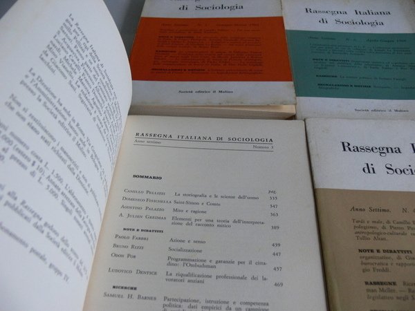 RASSEGNA ITALIANA DI SOCIOLOGIA. ANNO 7 (ANNATA COMPLETA)