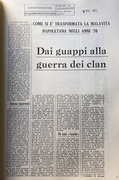 RASSEGNA STAMPA SULLA CAMORRA (1977-1982)