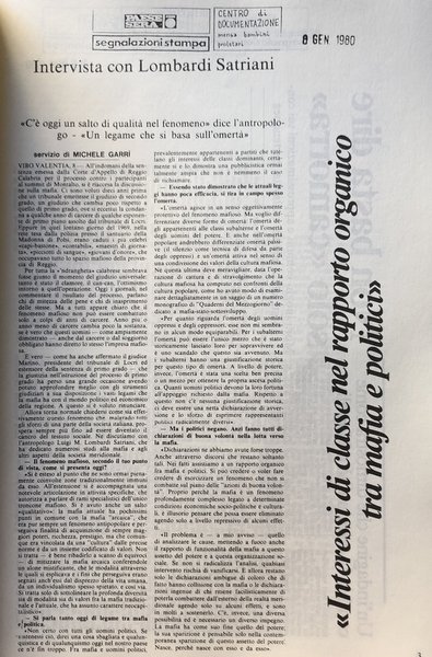 RASSEGNA STAMPA SULLA CAMORRA (1977-1982)