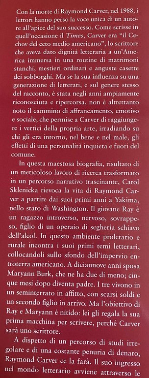 RAYMOND CARVER. UNA VITA DA SCRITTORE