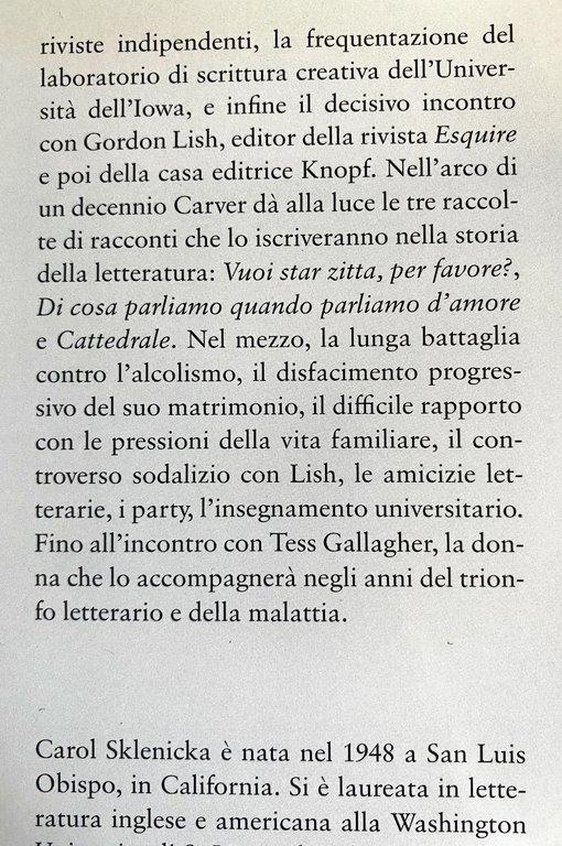 RAYMOND CARVER. UNA VITA DA SCRITTORE
