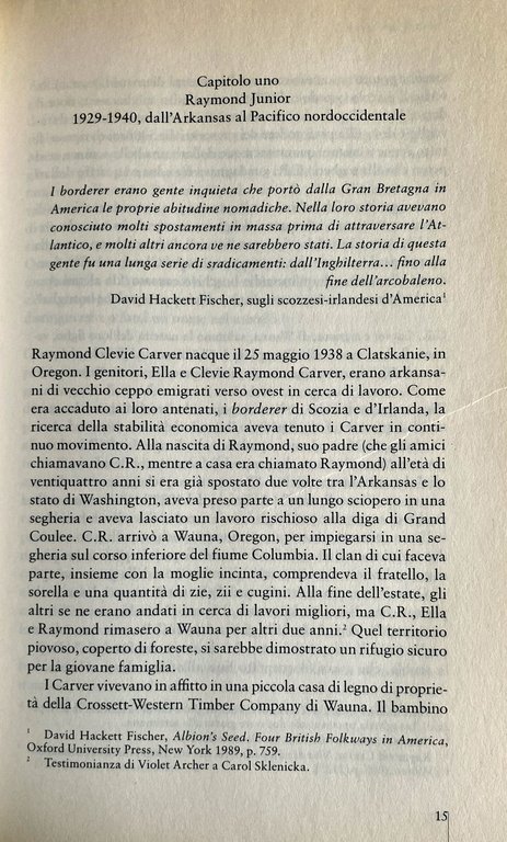 RAYMOND CARVER. UNA VITA DA SCRITTORE