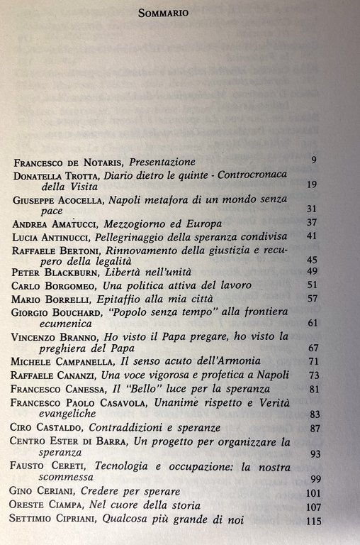 REALIZZARE LA SPERANZA. VOCI DELLA CITTÀ.
