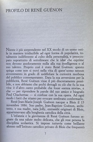 RENÉ GUÉNON. LA VITA E L'OPERA DI UN GRANDE INIZIATO