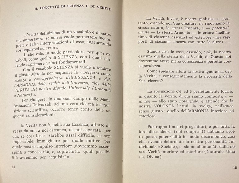 RICERCA SCIENTIFICA DELLA VERITÀ SECONDO UN NUOVO CONCETTO DI SCIENZA …