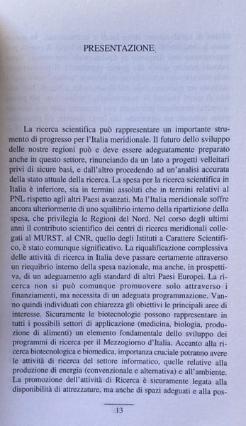 RICERCA SCIENTIFICA. STRATEGIE COMPETITIVE PER IL MEZZOGIORNO E L'ITALIA