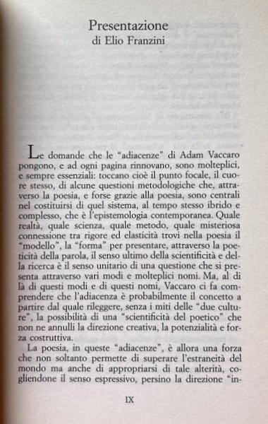 RICERCHE E FORME DI ADIACENZA: MAJORINO, MERINI, CARA, NERI, CUCCHI, …