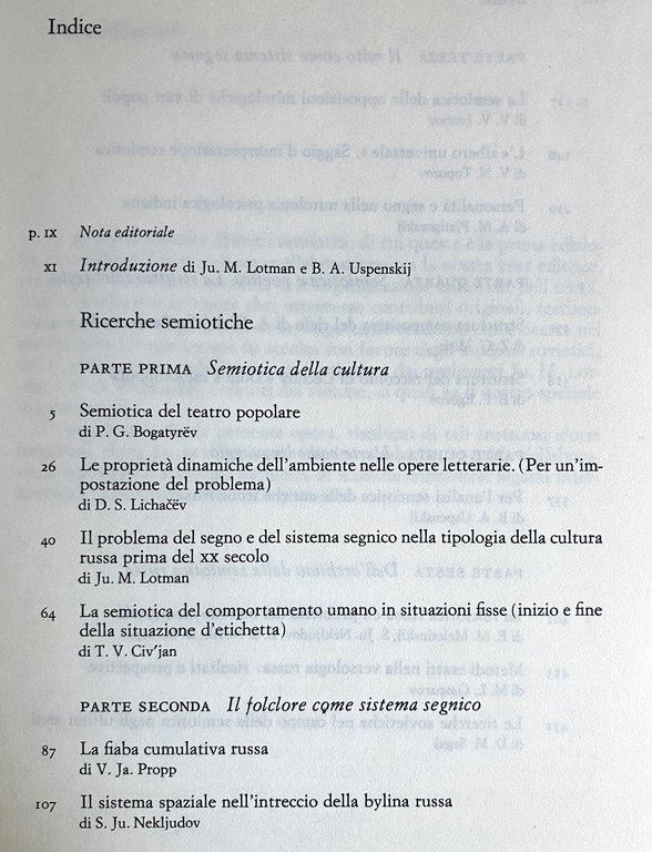 RICERCHE SEMIOTICHE. NUOVE TENDENZE DELLE SCIENZE UMANE NELL'URSS