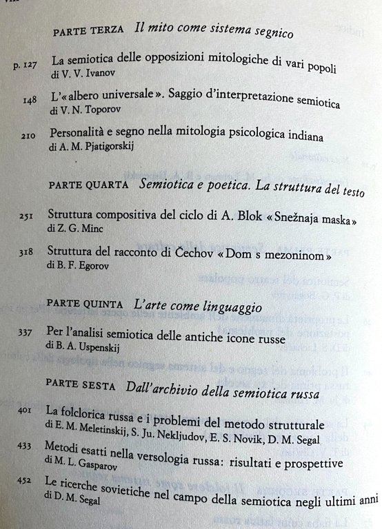 RICERCHE SEMIOTICHE. NUOVE TENDENZE DELLE SCIENZE UMANE NELL'URSS