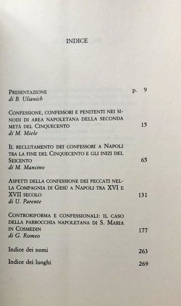 RICERCHE SULLA CONFESSIONE DEI PECCATI A NAPOLI TRA '500 E …