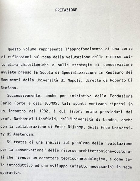 RISORSE ARCHITETTONICHE E CULTURALI. VALUTAZIONI E STRATEGIE DI CONSERVAZIONE. UNA …