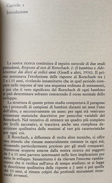 RISPOSTE AL TEST DI RORSCHACH: L'ADOLESCENTE. (VOLUME 2 SECONDO)