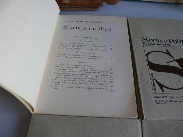 RIVISTA STORIA E POLITICA. ANNO XVI 1977 (ANNATA COMPLETA)