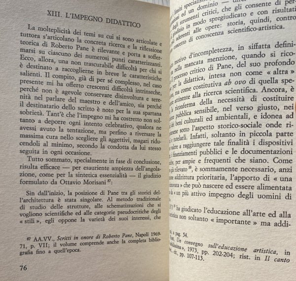 ROBERTO PANE: TEORIA E STORIA DELL'ARCHITETTURA