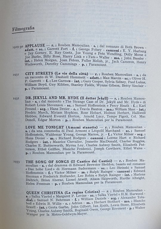 ROUBEN MAMOULIAN I SUOI FILM E I SUOI CRITICI