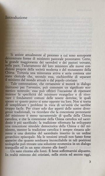 SACERDOZIO E MINISTERO. RICERCA ECUMENICA