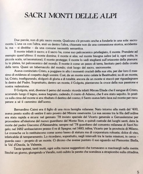 SACRI MONTI DELLE ALPI