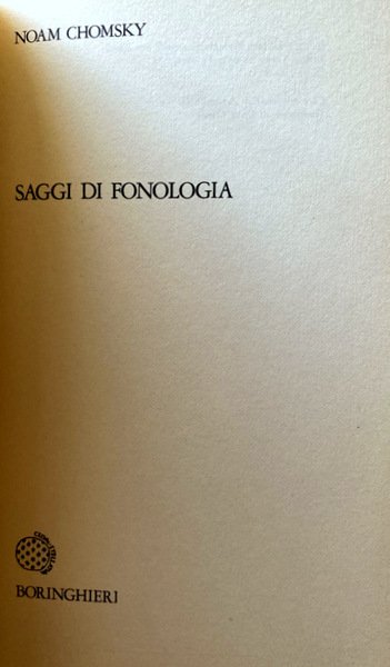 SAGGI DI FONOLOGIA