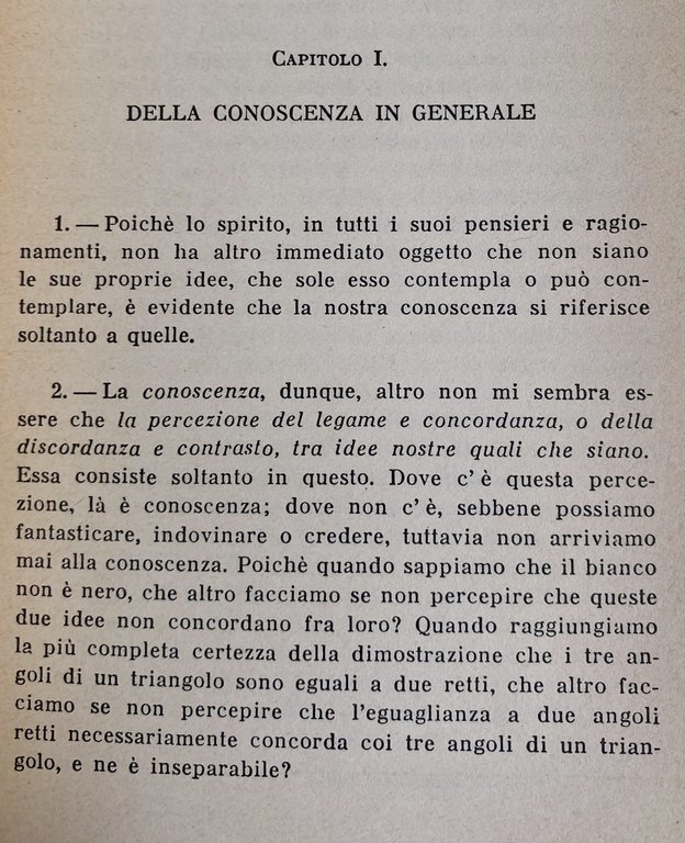 SAGGIO SULL'INTELLIGENZA UMANA. (LIBRO PRIMO, SECONDO, TERZO, QUARTO) 1-2-3-4- VOLUMI …